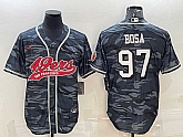 Men's San Francisco 49ers #97 Nick Bosa Grey Camo With Patch Cool Base Stitched Baseball Jersey,baseball caps,new era cap wholesale,wholesale hats